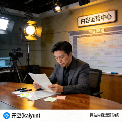 开云(kaiyun)官网内容运营总监在演播室审阅节目脚本的工作照