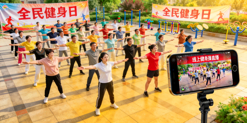 全国全民健身大赛总决赛现场，参赛选手们热情高涨，在冬日里展现运动风采