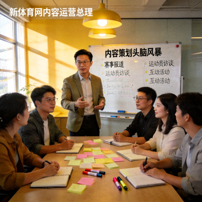 新体育网内容运营总监与团队进行内容策划头脑风暴