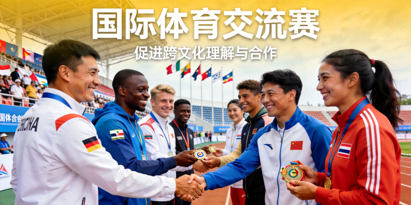 国际体育赛事中各国运动员友好交流，促进跨文化理解与合作