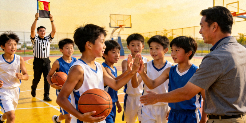 青少年在体育比赛中学习尊重规则、公平竞争和团队合作