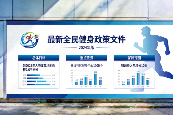 最新全民健身政策文件封面及核心内容摘要图示